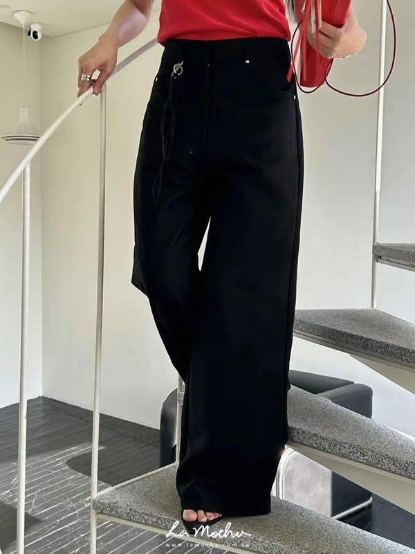 垂墜感棉麻西裝長褲